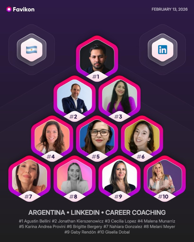 Agustín Bellini galardonado en el Ranking Oficial Favikon como Top #1 Career Coaching Argentina